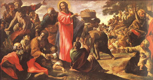 Jesús multiplica panes y peces corazon de jesus